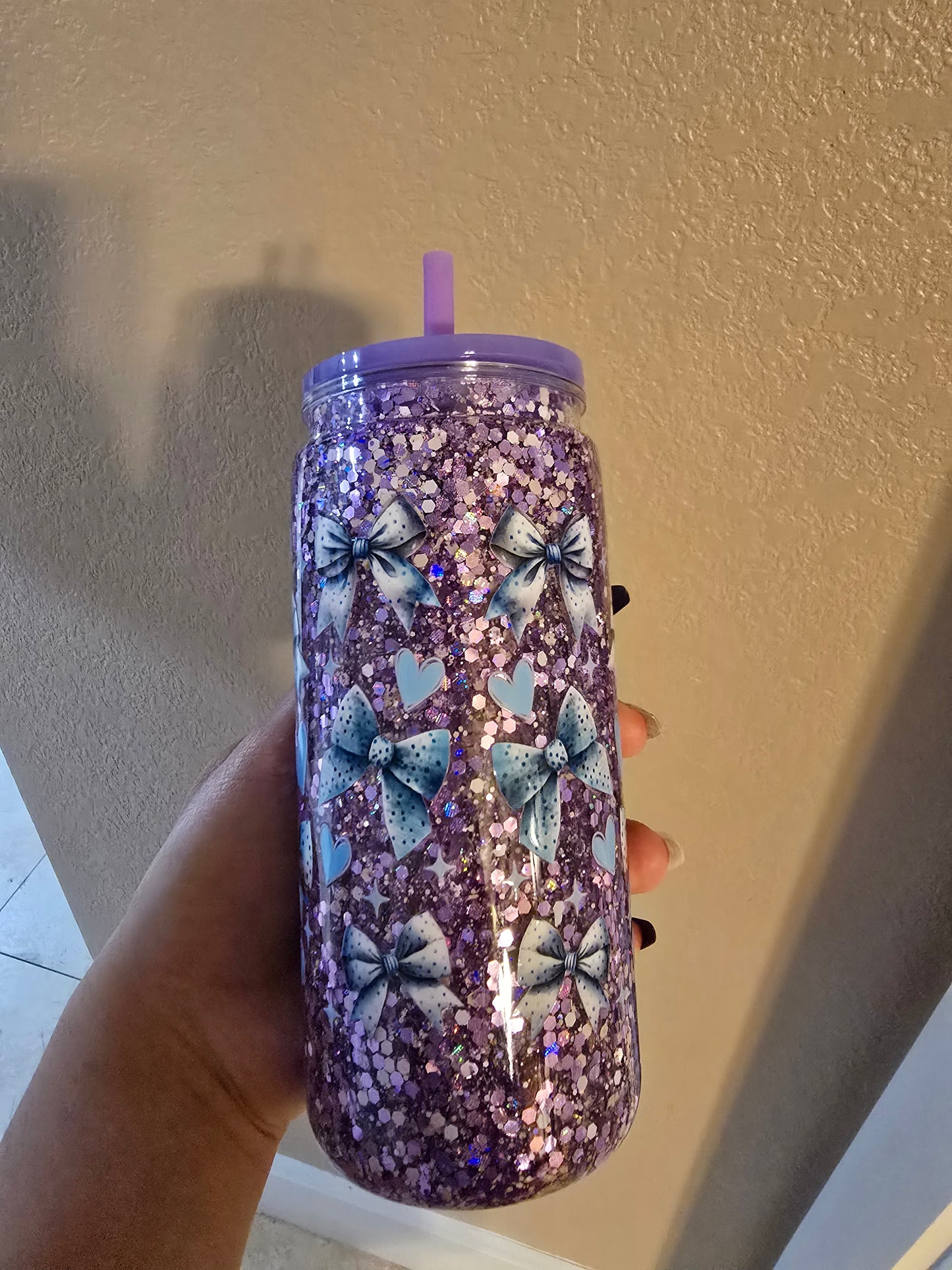 20oz Blue Bow Acrylic
